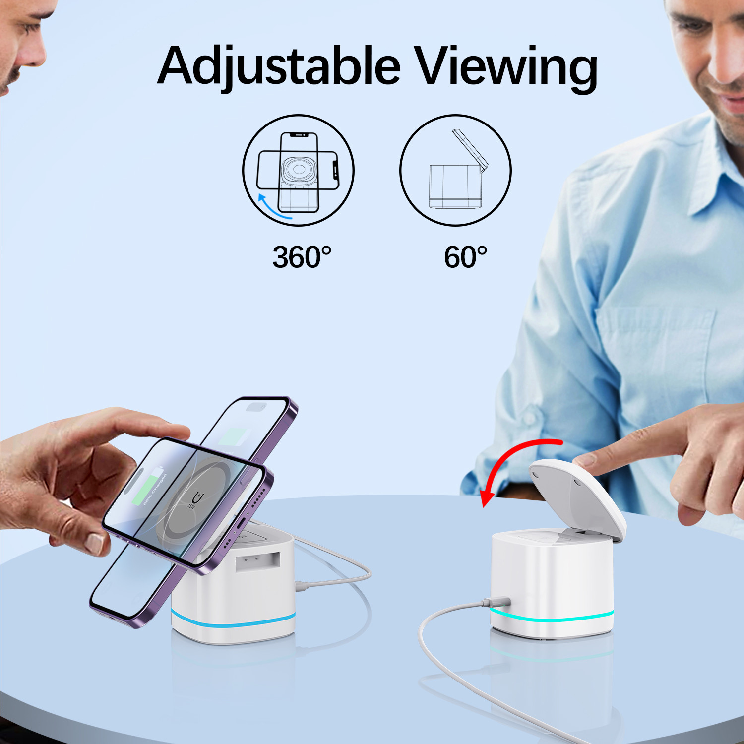Multifunction Wireless Charger Fast Charge Wireless Charging Pad Qi Standard
