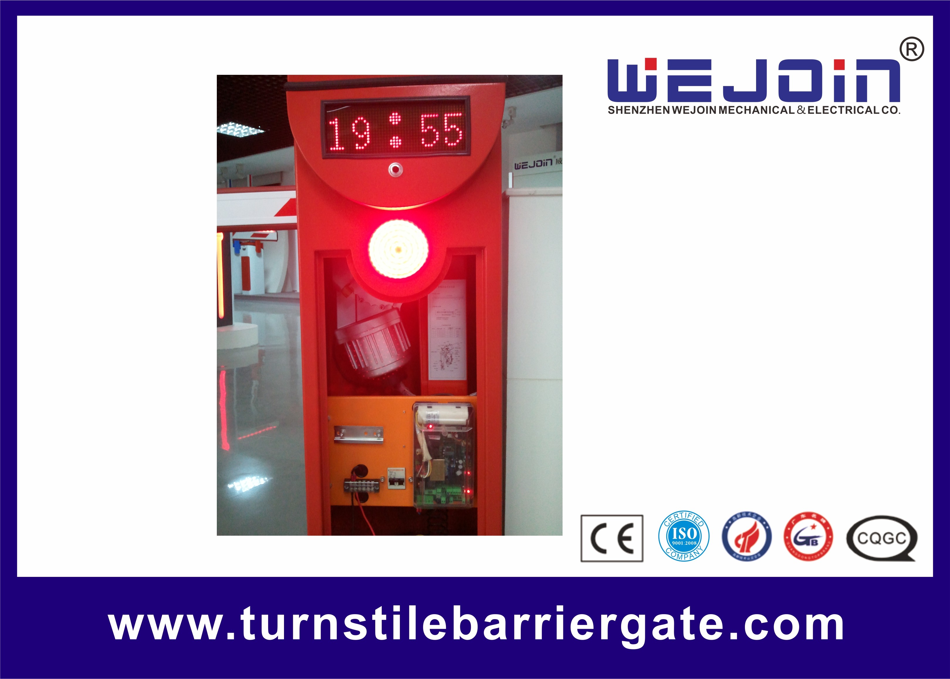 80W Low Noise Automatic Car Park Square Arm Boom Barrier Gate for Parking Lot