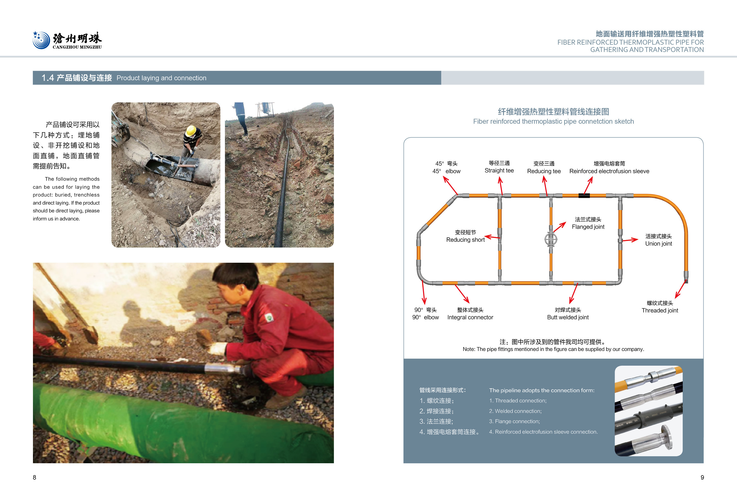 Product Laying And Connection Accessories Dn40 Welded Pipeline