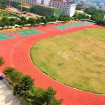 UV Resistance 15mm Thickness Eco Sports Flooring Spray Coated Red