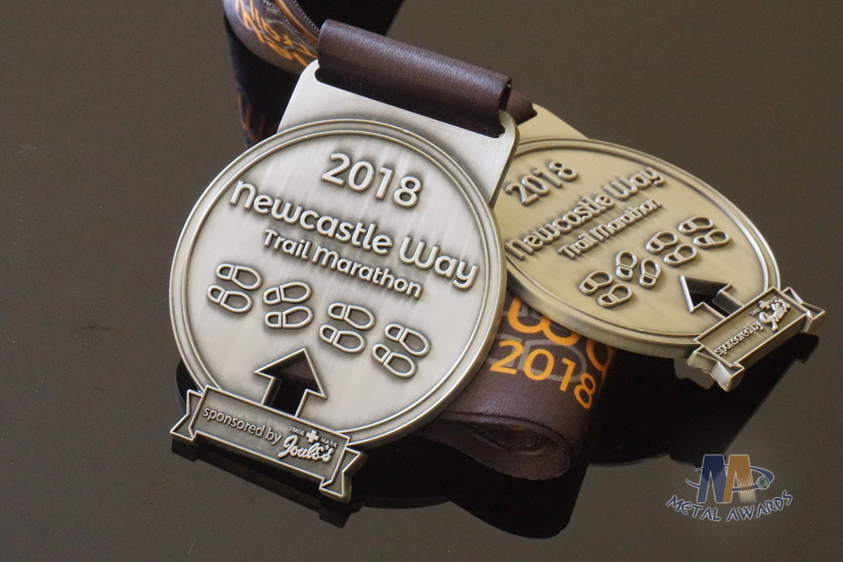 Trail Marathon Metal Award Medals Running And Racing Medallion With Ribbon