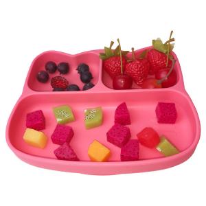 Wholesale Silicone Suction Plate Oem Customized Food Grade Cat Shape Kids Feeding Set Baby from china suppliers