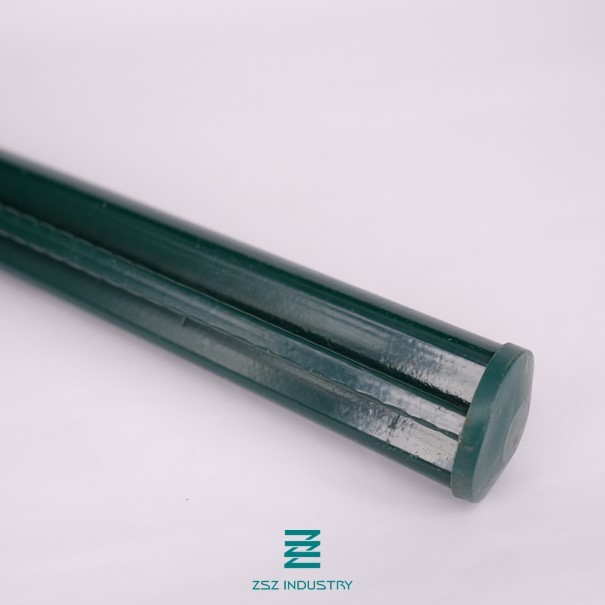D Type Metal Gate Posts , PVC Coated Metal Garden Fence Posts