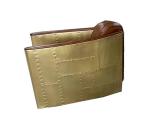 Vintage Aviator Brass Leather Couch Sofa