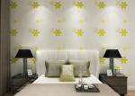 Japanese Style Durable Asian Inspired Wallpaper With Green Embossed Bloom