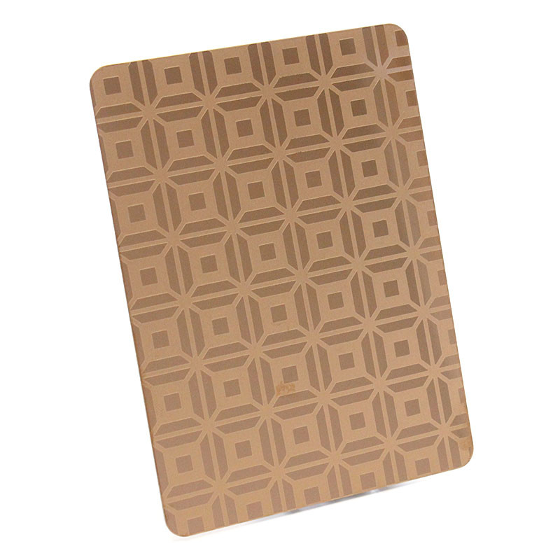 SS304 Stainless Steel Plate Mirror Finish Rose Gold Etched Elevator Sheet