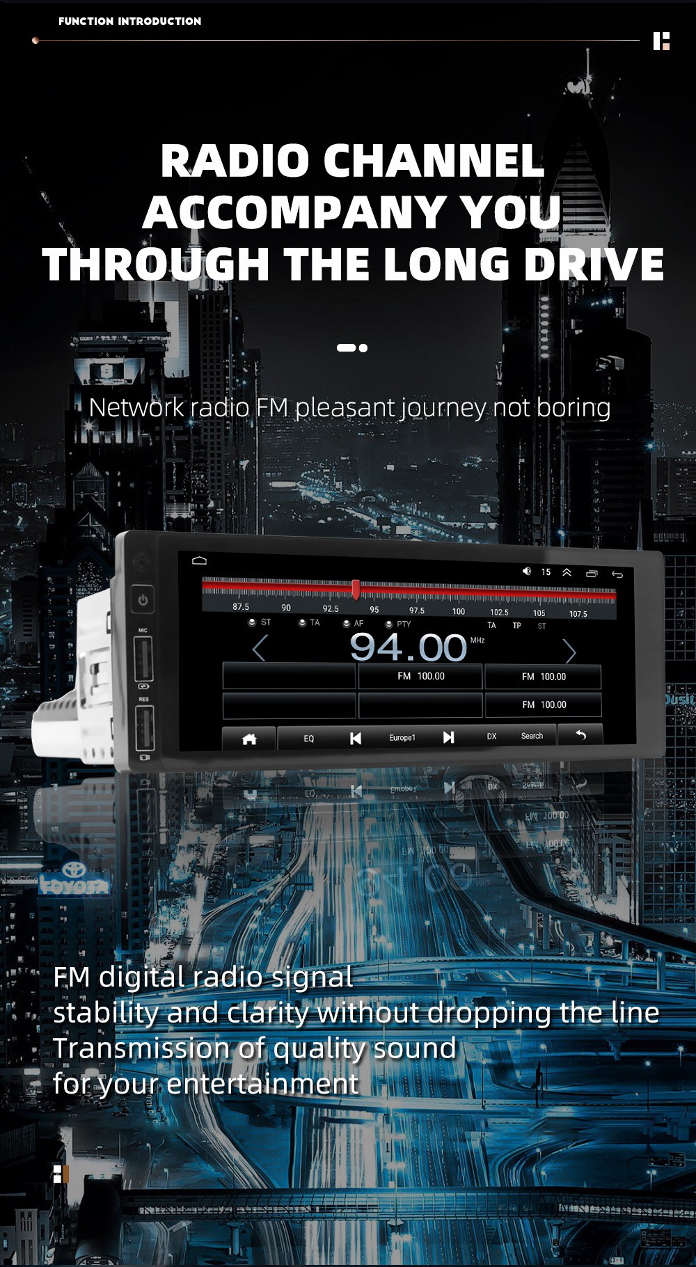 1G/2G RAM 6.86 Inch HD IPS Screen SW150 Car Stereo Radio with Mirrorlink and FM Radio