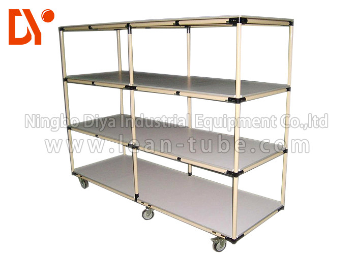 Lean Pipe Tote Cart Turnover Trolley Recyclable For Automobile Parts
