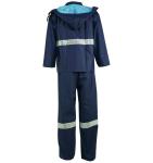 Hooded Reflective Running Rain Jacket Fishing Clothes Heavy PU High Visibility