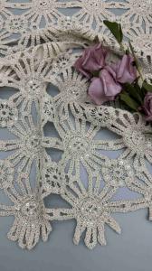 Wholesale Hot Sale 100% Cotton Off White Beaded Embroidery Full Width Fabric For Party Dress For Fashion from china suppliers
