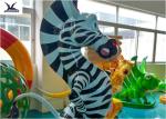 Life Size Amusement Park Customized Cute Cartoon Fiberglass Animal Zebra Statues