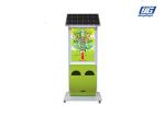 White Steel Frame Adjustable Trash Solar Powered Light Box Floor Standing