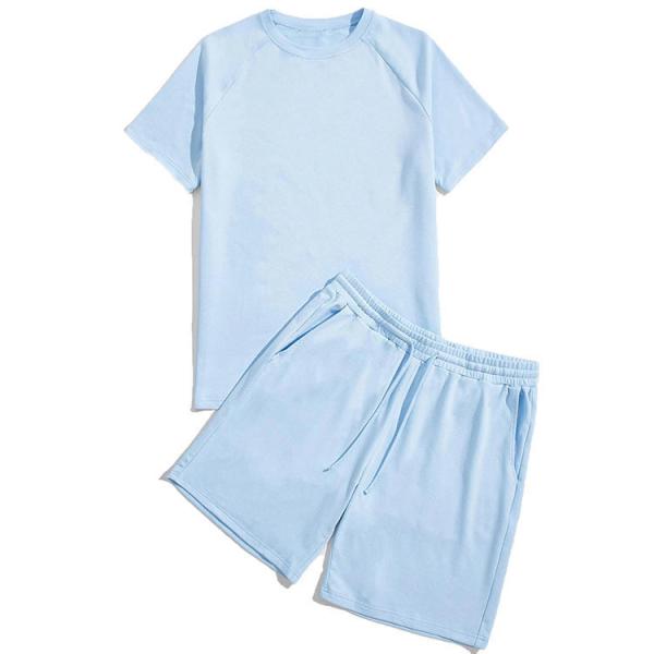 Customizable Pure Colour Oversize T Shirt And Shorts Mens Tracksuit Short Set