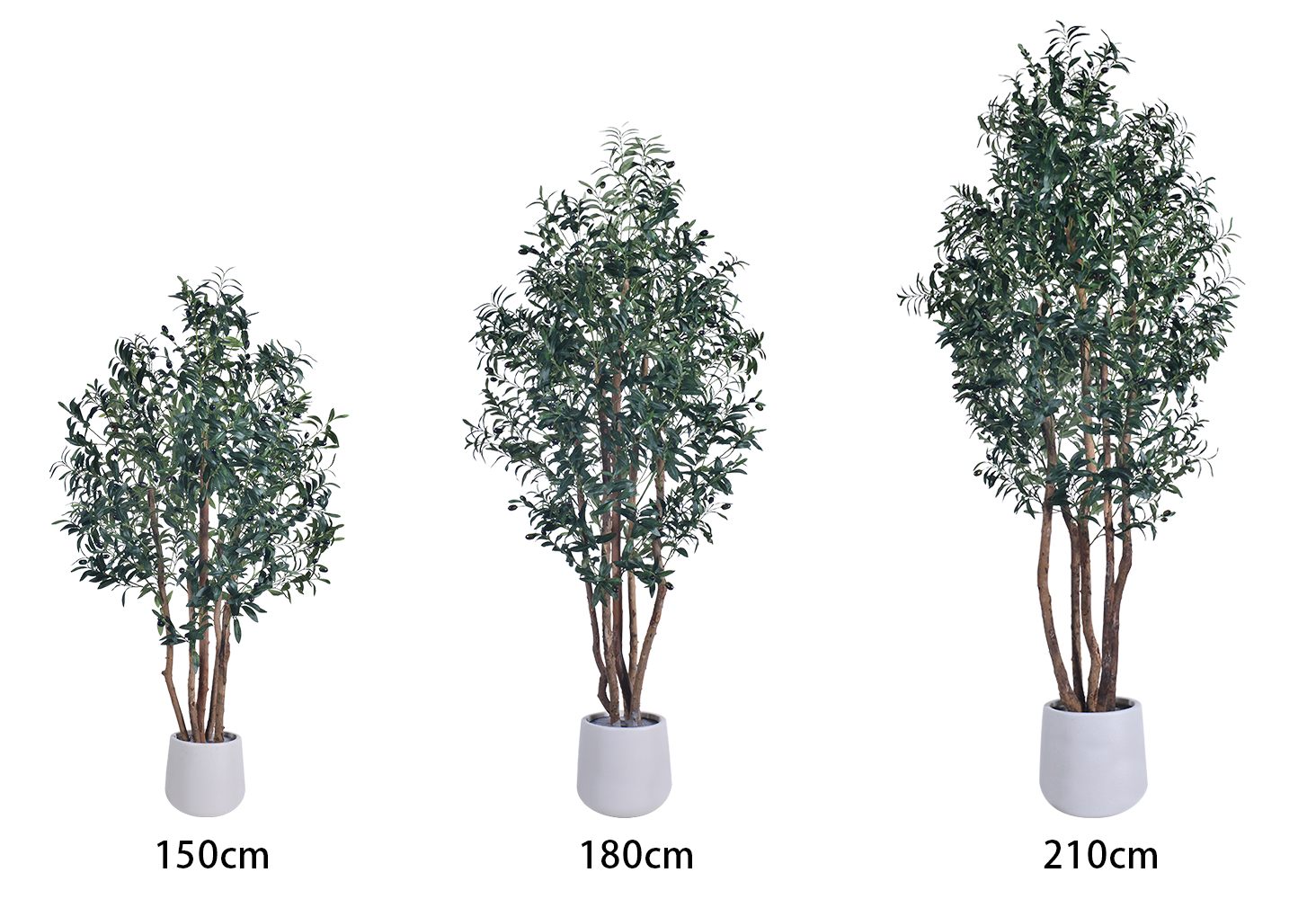 Realistic Artificial Olive Tree with Natural Trunk - 5FT 6FT 7FT, UV Resistant for Luxury Home & Hotel Lobby Decor