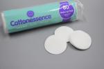 Edge stitched 6cm diameter natural cotton round beauty cotton pads for makeup