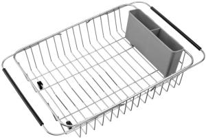 Wholesale 304 Stainless Steel Kitchen Sink Accessories Pull Out Dish Drying Basket Shelf from china suppliers