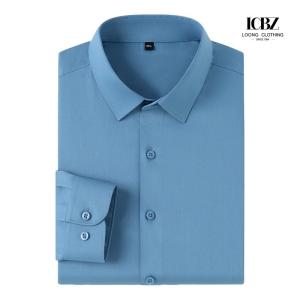 Wholesale Men's Black Non Iron 100% Cotton Dress Shirt with Neck Liner Protection Stain Sticker from china suppliers
