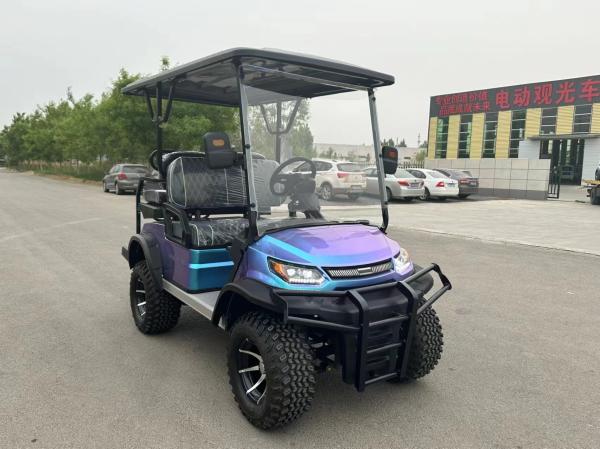 Max Speed 40km/H Golf Cart 4 Passenger Color Changing Paint Lithium Battery Off