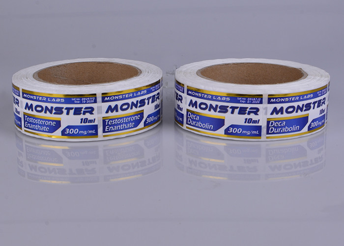 Custom adhesive partly gold stamping vinyl 10ml steroid vial labels