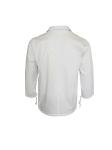 240 GSM Chef Uniform Works Coat With Cuffs Ties Polyester 65% Cotton 35%