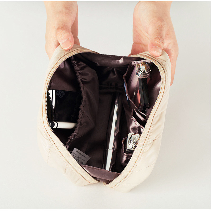 Leather Portable Waterproof Compartments PU Cosmetic Bag