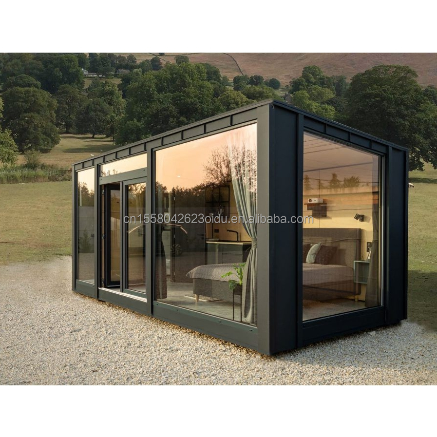 50/75/100mm Wave Sandwich Panel Wall EU Modern Design Steel Structure Building for Log Hotels or Mobile Little House Prefabricated Home