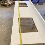 Seamless Miter Edge Marble Granite Kitchen Countertops Honed Finish