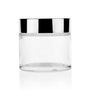Wholesale MSDS Clear 200g Cream Glass Jars With Gold Black White Cap from china suppliers