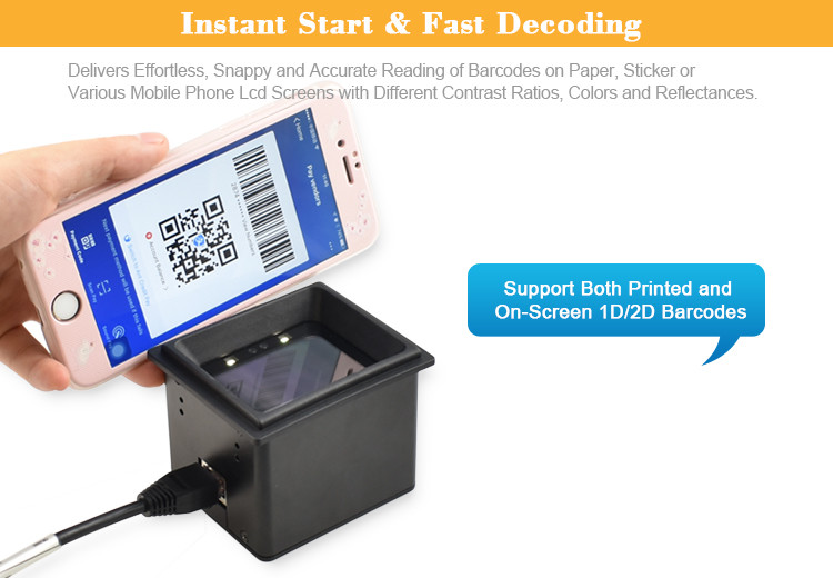 Outdoor Kiosk Payment QR Code Reader Scanner Rakinda RD4600 CMOS Sensor