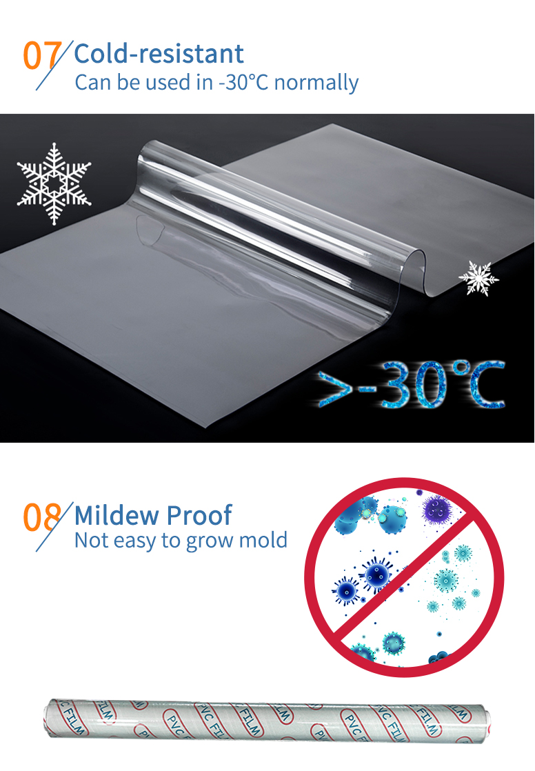 Customized Super Soft Plastic Clear Film Packaging Transparent Vinyl Shrink Sheet Wrapping PVC Roll Films