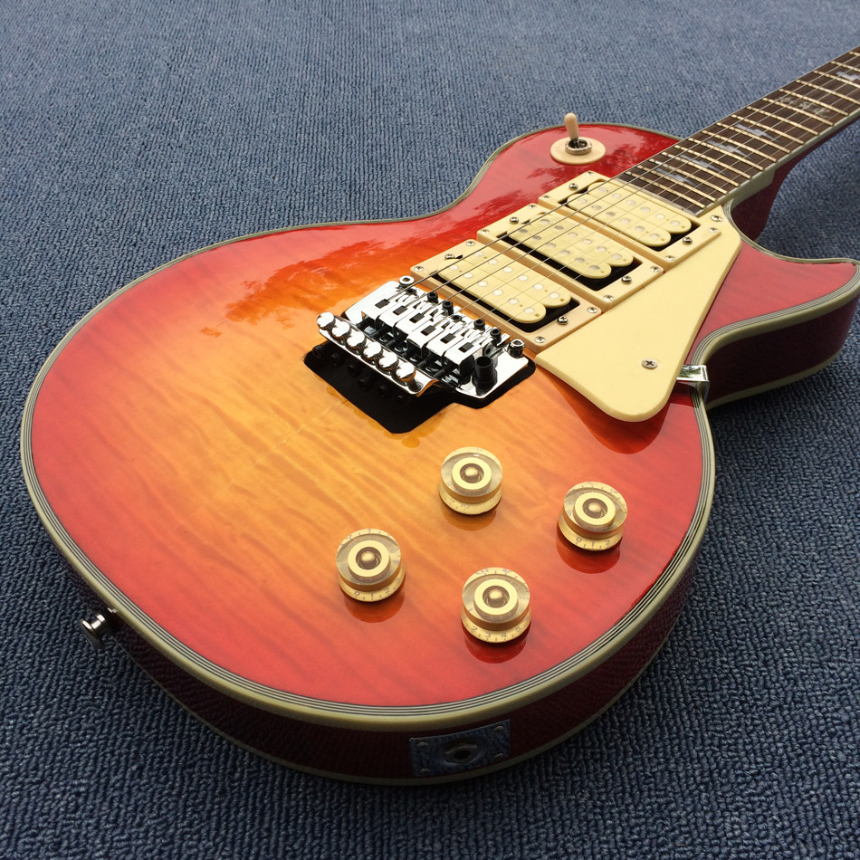 New arrival Custom LP electric guitar with 3 pickups ,Rosewood Fingerboar & Cherry Sunburst color guitar, Free shipping
