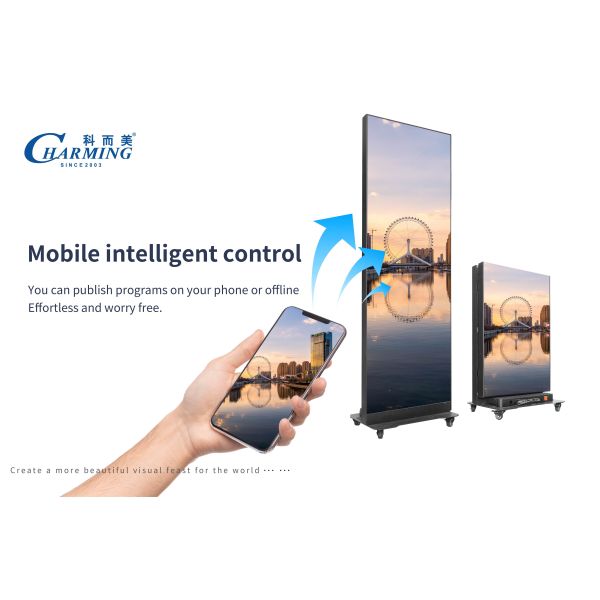 Newly Designed Seamless Splicing LED Poster Display Screen Movable Suitable for Airport Cinemas