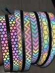 Rainbow Nylon Webbing Reflective Safety Ribbon Clothing 5cm Orange Silver Gray