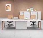 Modern Wooden Modular Office Furniture Table 2 4 Person Cubicle Workstation
