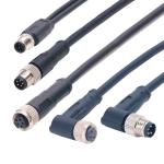 PA66 M8 Waterproof Molded Cable Connector Male Straight 8 Pin IP68