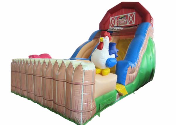 Inflatable the farm themed standard dry slide top inflatable dry commercial