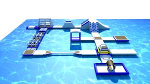 Wholesale PVC Tarpaulin Inflatable Obstacle Course Water Park Blue And White Customized from china suppliers