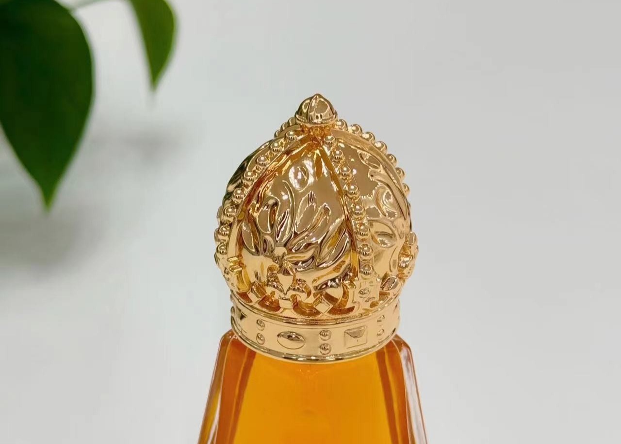 Gold Crown Zinc Alloy Zamak Perfume Caps For Luxurious Fragrance Experience