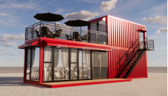 Modern 20 FT 40 FT Prefab Home Container Wooden Prefabricated Outdoor Restaurant Coffee Bar for Customized Color