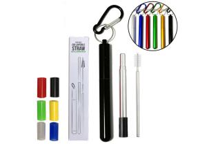 Wholesale Restaurant Retractable Stainless Steel Straws With Aluminum Alloy Storage Tube from china suppliers