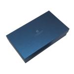 Luxury texture paper navy blue color silver foil stamping logo shirt packaging