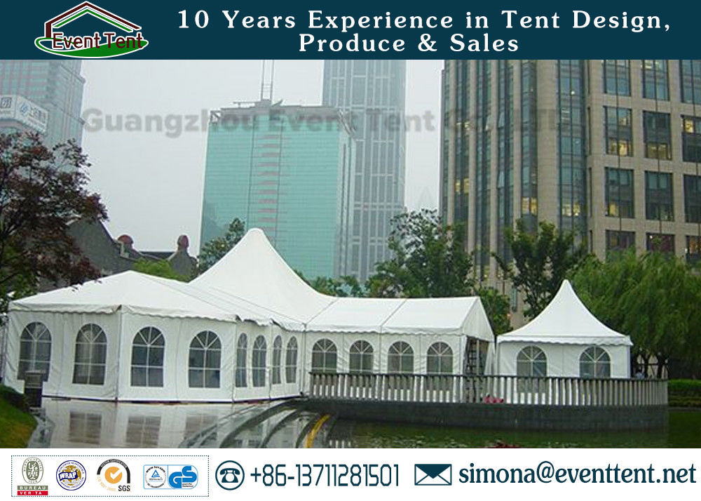 Easy Up High Peak Tent Transparent Glass Window With Wedding Decoration