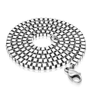 Wholesale Men's 925 Silver Plated Titanium Stainless Steel Box Chain Necklace (CE496) from china suppliers