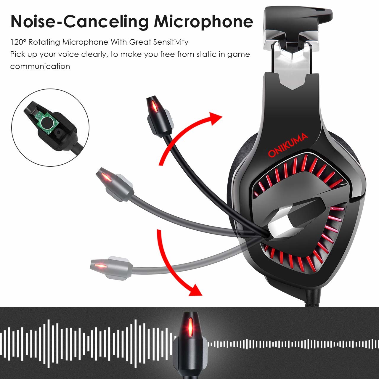 20000Hz 117dB Noise Cancelling Over Ear Headphones With Mic