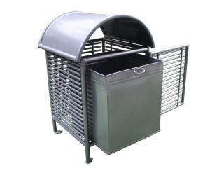 Wholesale Customized Outdoor Trash Cans , Steel Trash Bin For Park Street from china suppliers