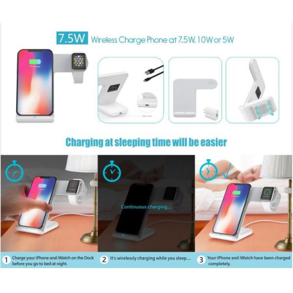 Travel 2 In 1 Fast Standing Wireless Charger For Apple Watch / Ipad Tablets