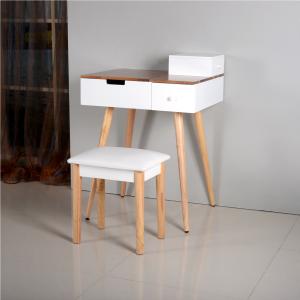 Wholesale European style packaging large capacity wood grain makeup dressing table from china suppliers