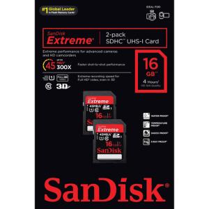 Wholesale SanDisk 16GB SDHC Card Extreme Class 10 UHS-I - 2-Pack Price $17 from china suppliers