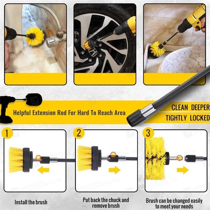25 Pieces 310g Electric Drill Brush Set For Floor Toilet And Carpet Cleaning Brush