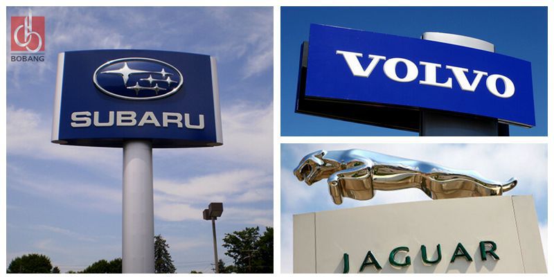 famous outdoor large waterproof forntlit backlit and side vacuum forming arcylic lighting car logo for 4s car shop